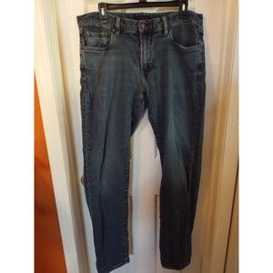 Uniqulo Men's 33x34 Slim Tapered Mid Rise HeatTech Jeans Lined Cotton Blend